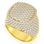 Square Signet Diamond Ring 10k Solid Gold 5.25ctw
